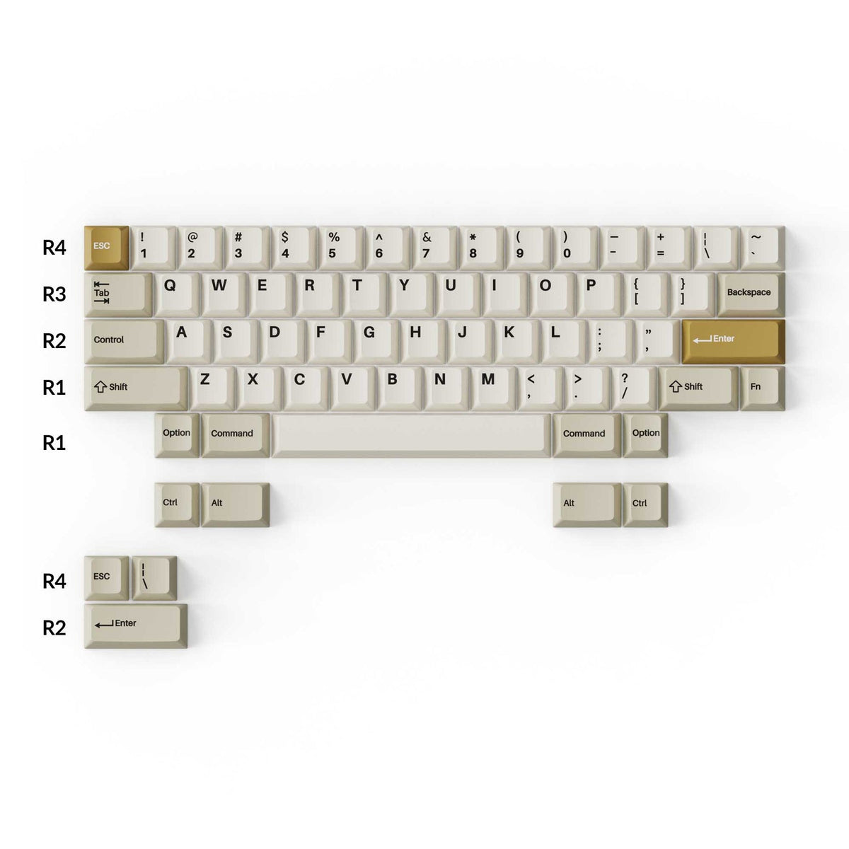 Juego completo de teclas PBT de doble disparo Cherry Profile - Camel