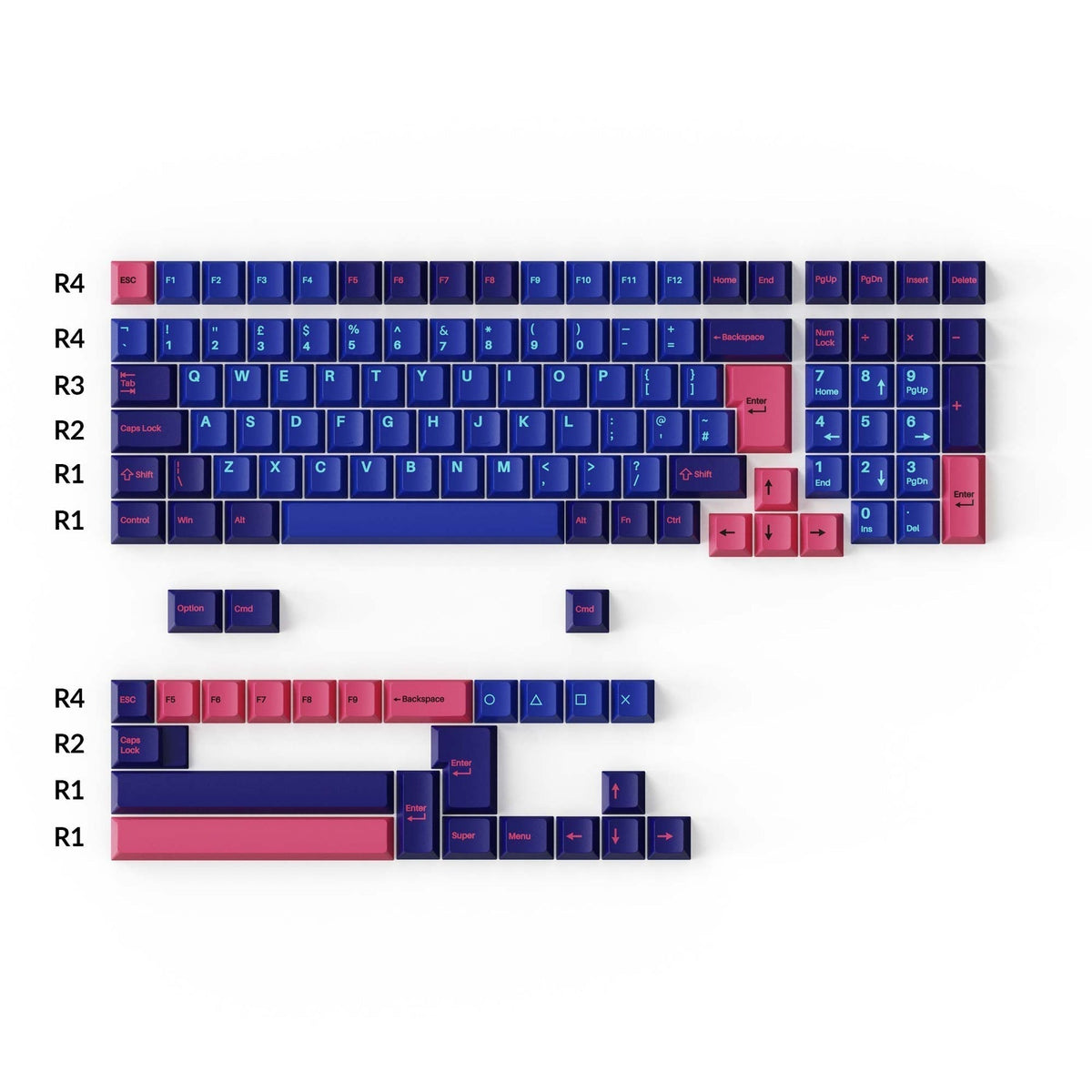 Juego completo de teclas PBT de doble disparo Cherry Profile - Reproductor