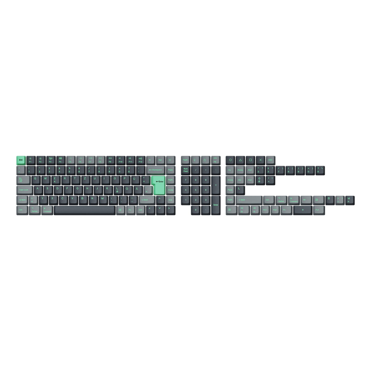 Conjunto completo de teclas ISO OEM Dye-Sub PBT - Hacker Mint