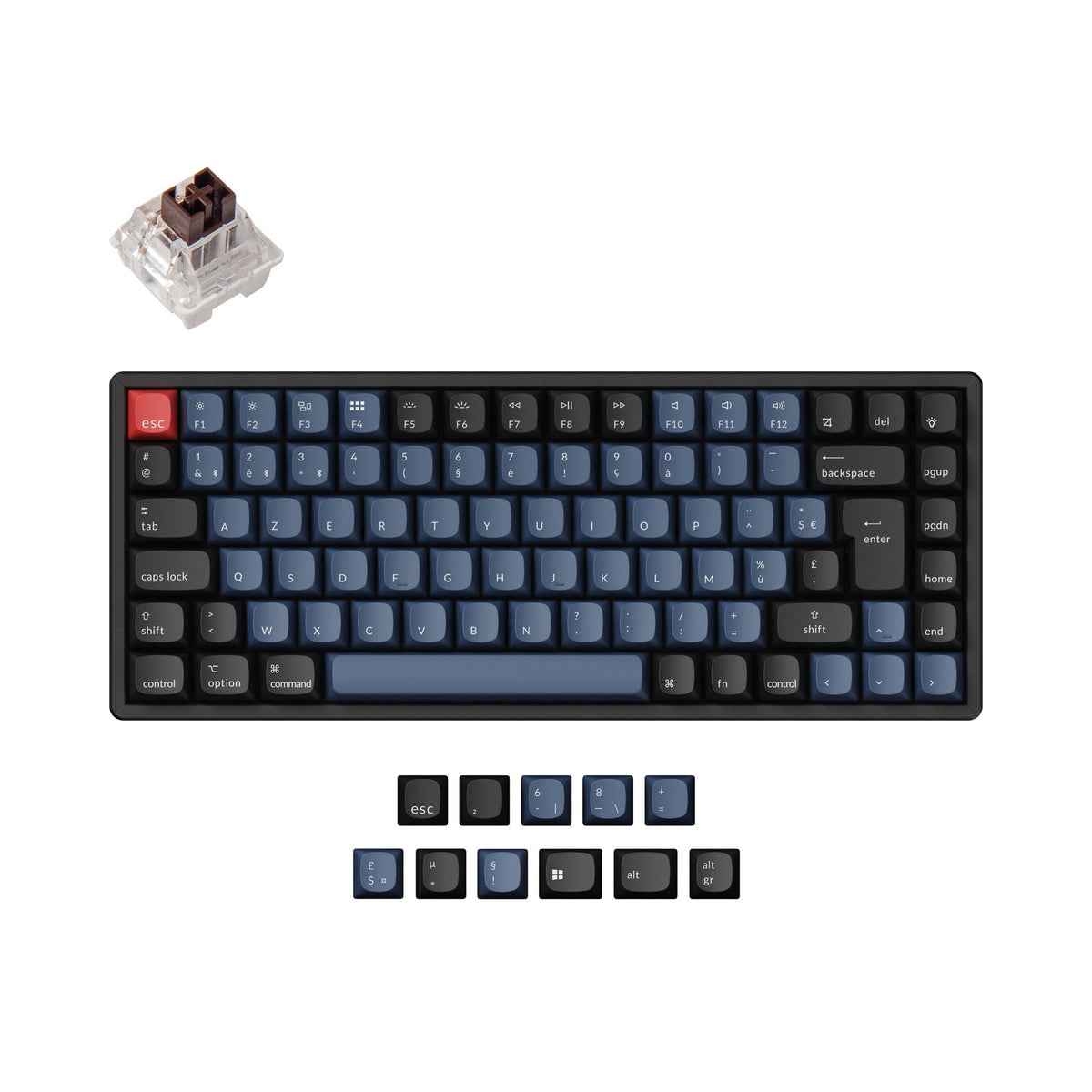 Coleção de layout ISO de teclado mecânico sem fio Keychron K2 Pro QMK/VIA