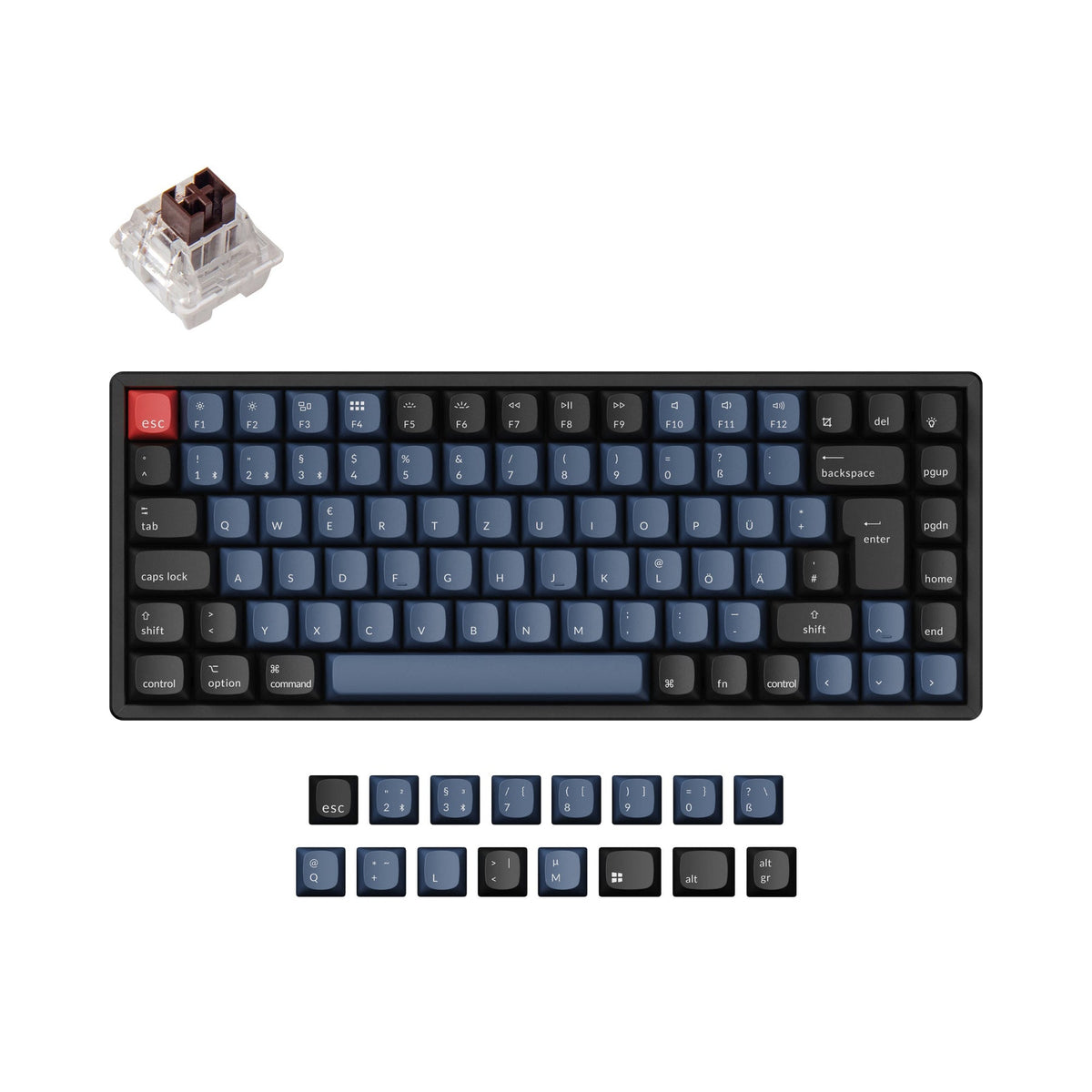Coleção de layout ISO de teclado mecânico sem fio Keychron K2 Pro QMK/VIA