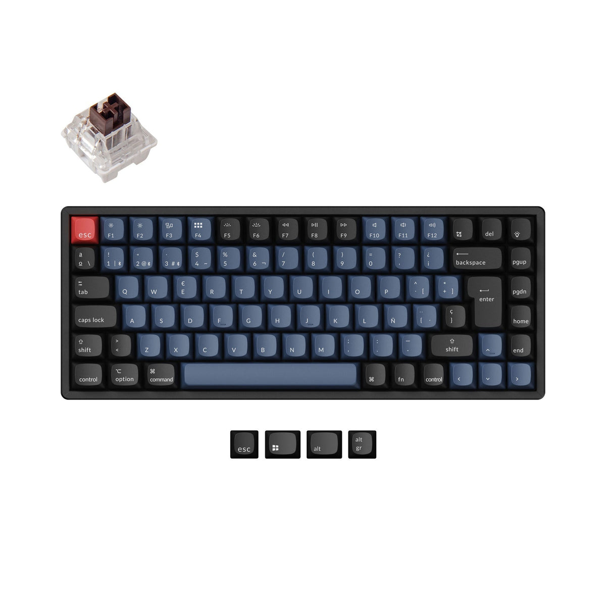 Coleção de layout ISO de teclado mecânico sem fio Keychron K2 Pro QMK/VIA