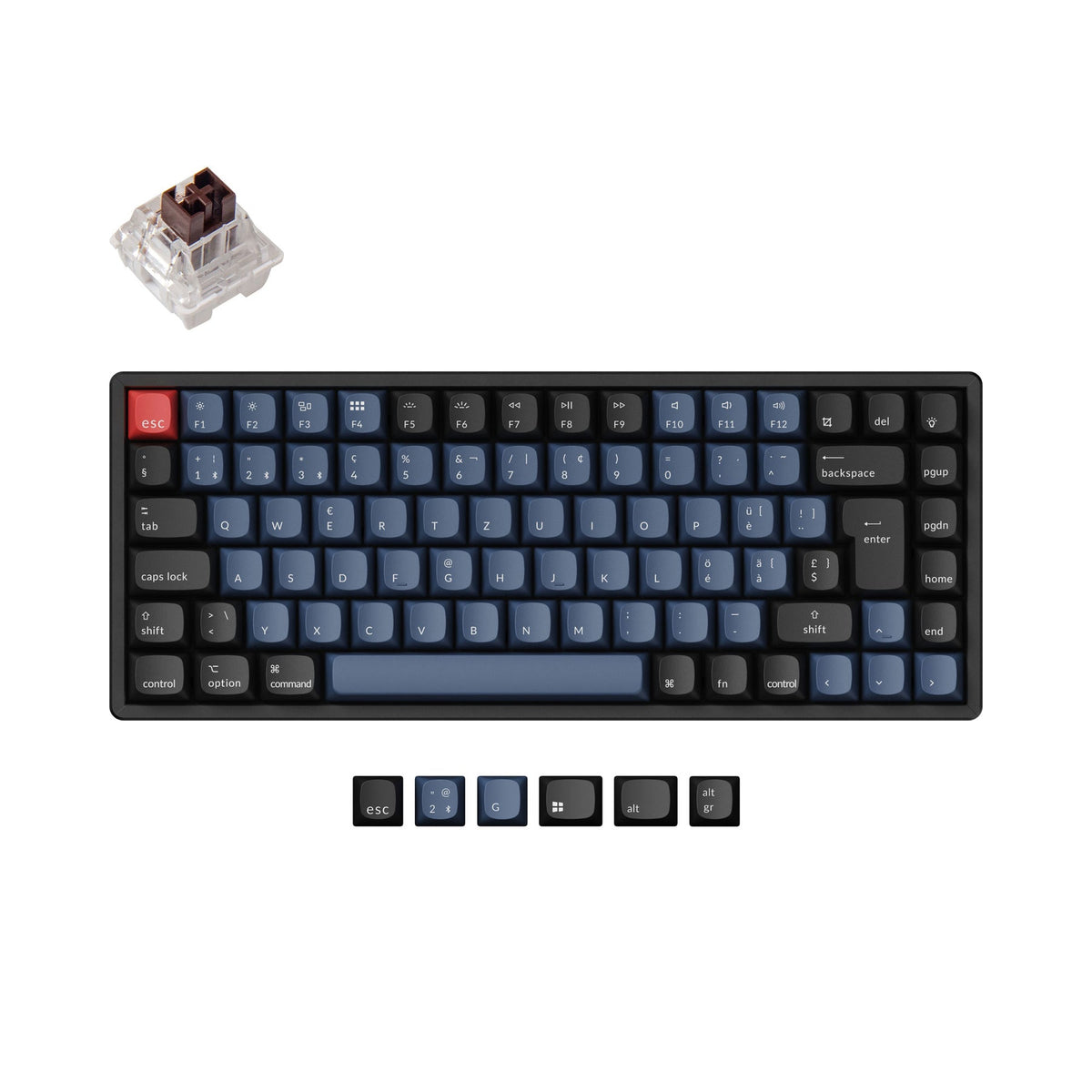 Coleção de layout ISO de teclado mecânico sem fio Keychron K2 Pro QMK/VIA