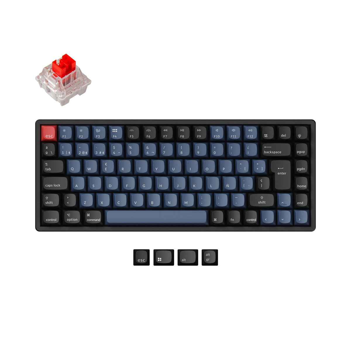 Coleção de layout ISO de teclado mecânico sem fio Keychron K2 Pro QMK/VIA