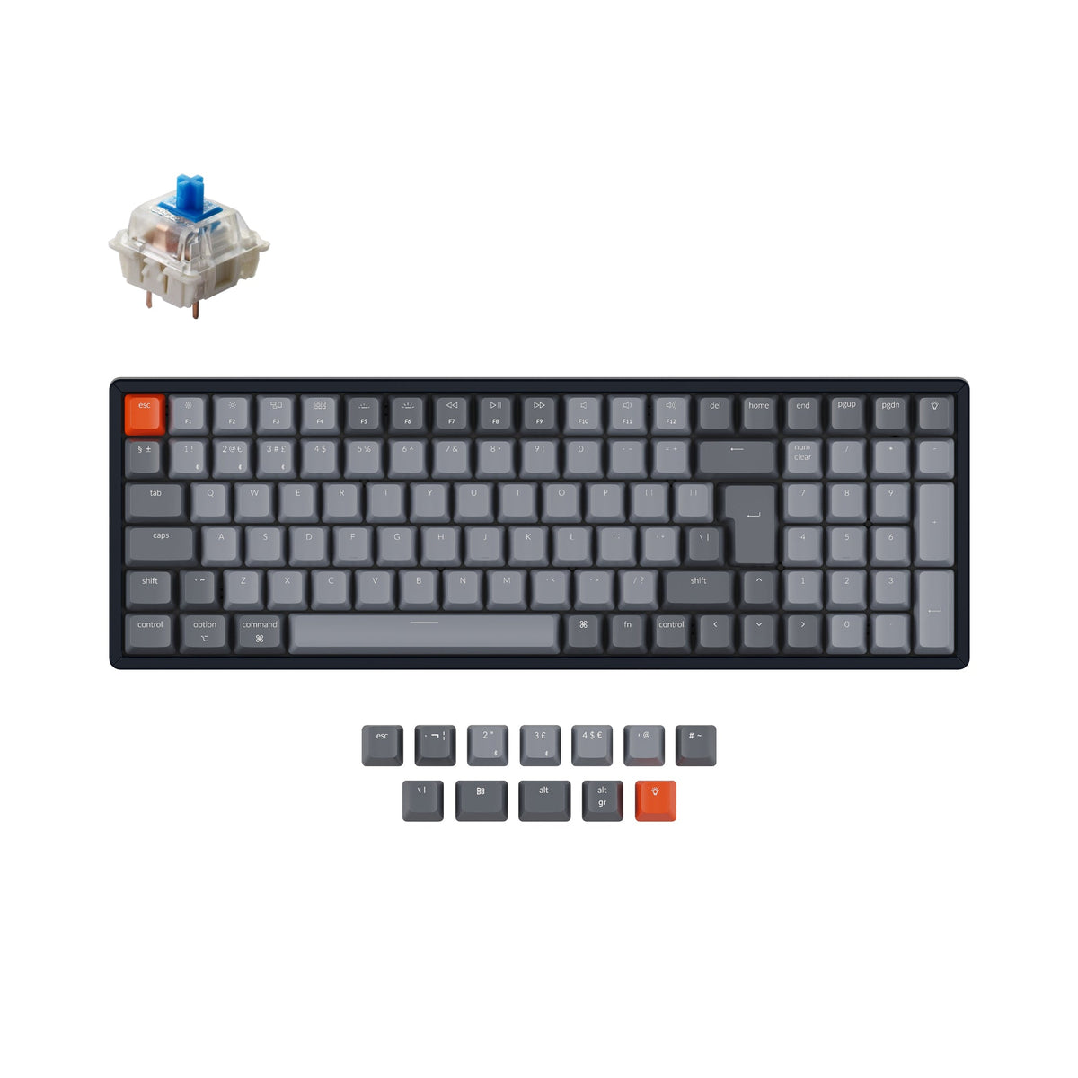 Teclado mecânico sem fio Keychron K4 (layout ISO do Reino Unido) - Versão 2
