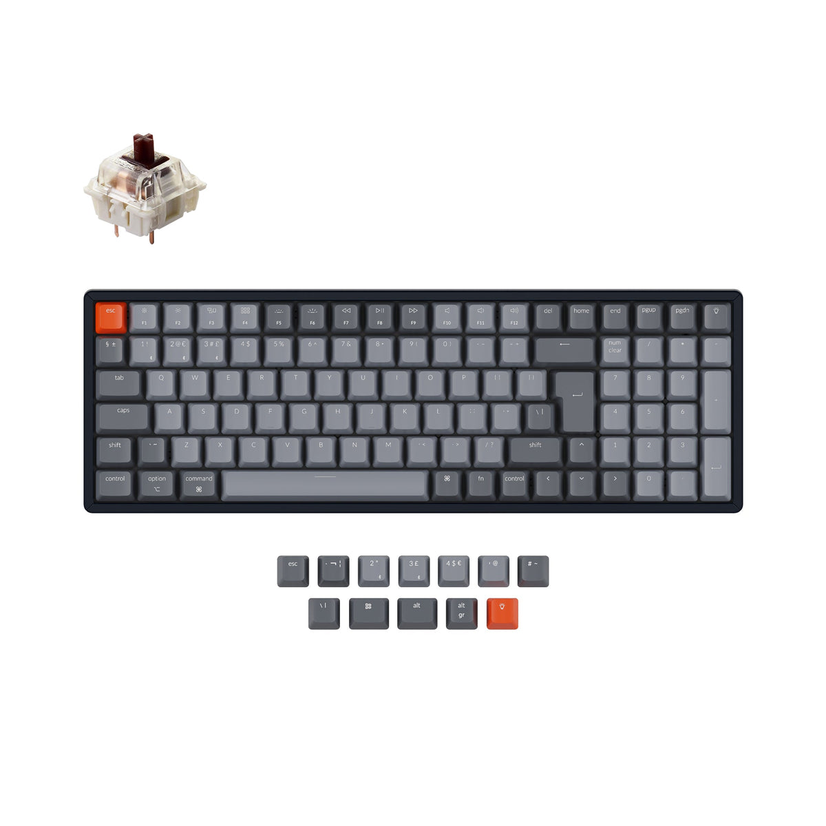 Teclado mecânico sem fio Keychron K4 (layout ISO do Reino Unido) - Versão 2