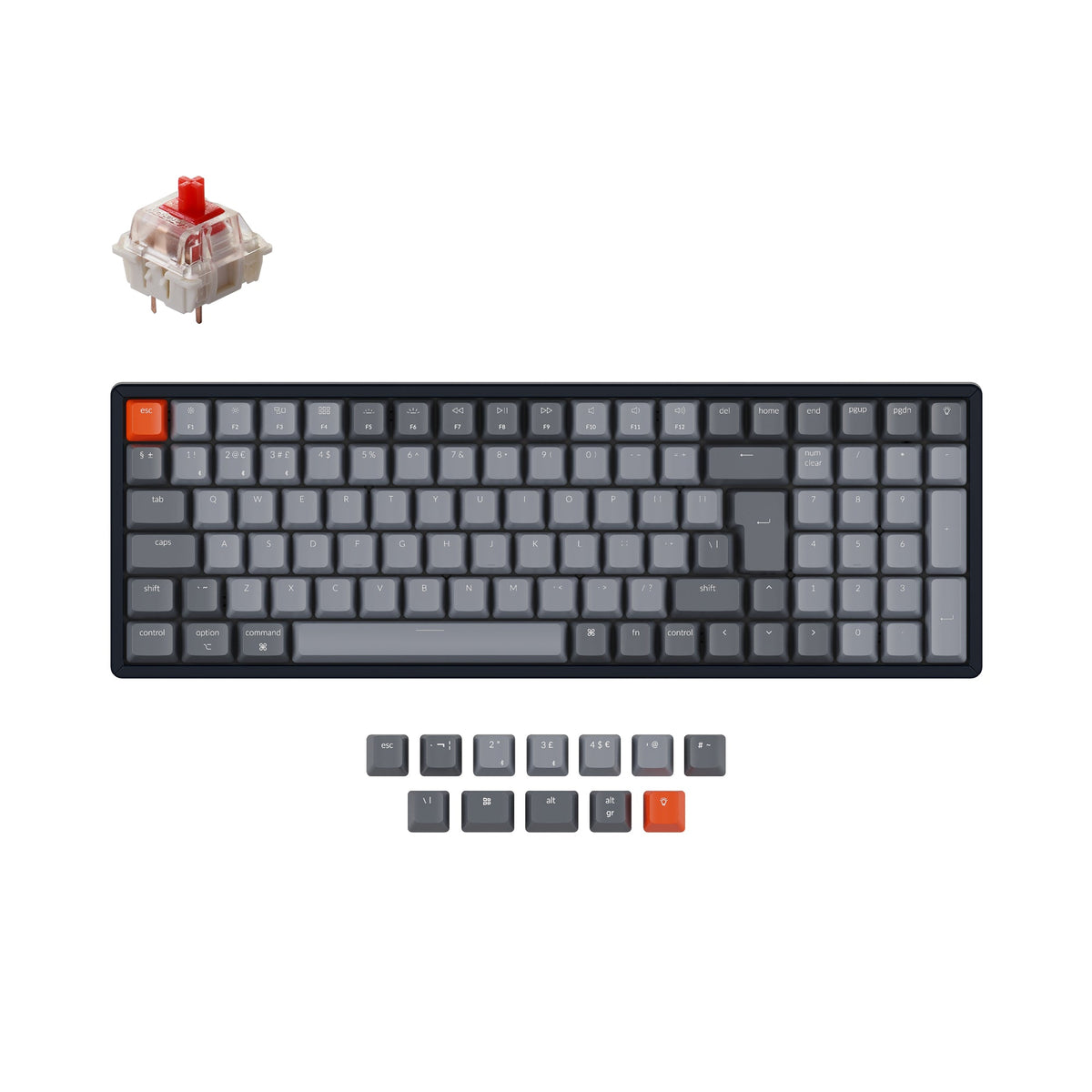 Teclado mecânico sem fio Keychron K4 (layout ISO do Reino Unido) - Versão 2