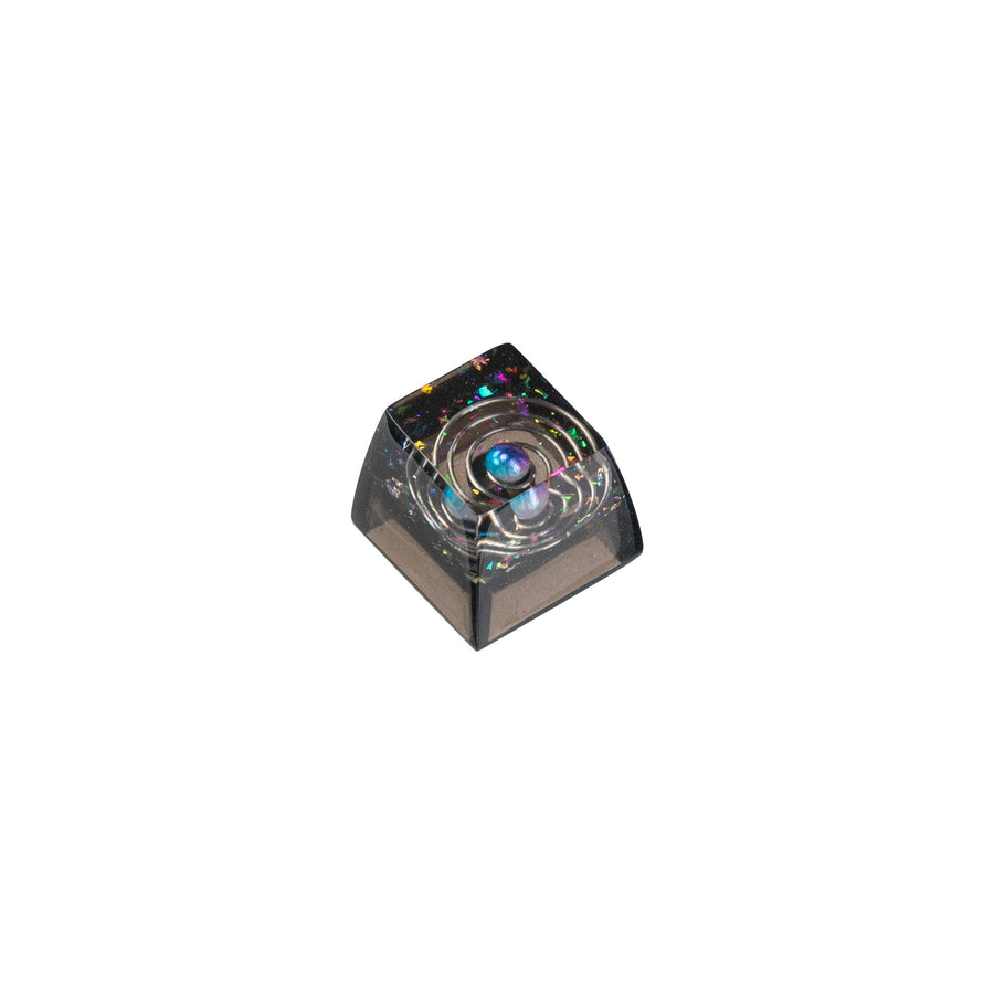 Keycap artesanal de resina de galáxia