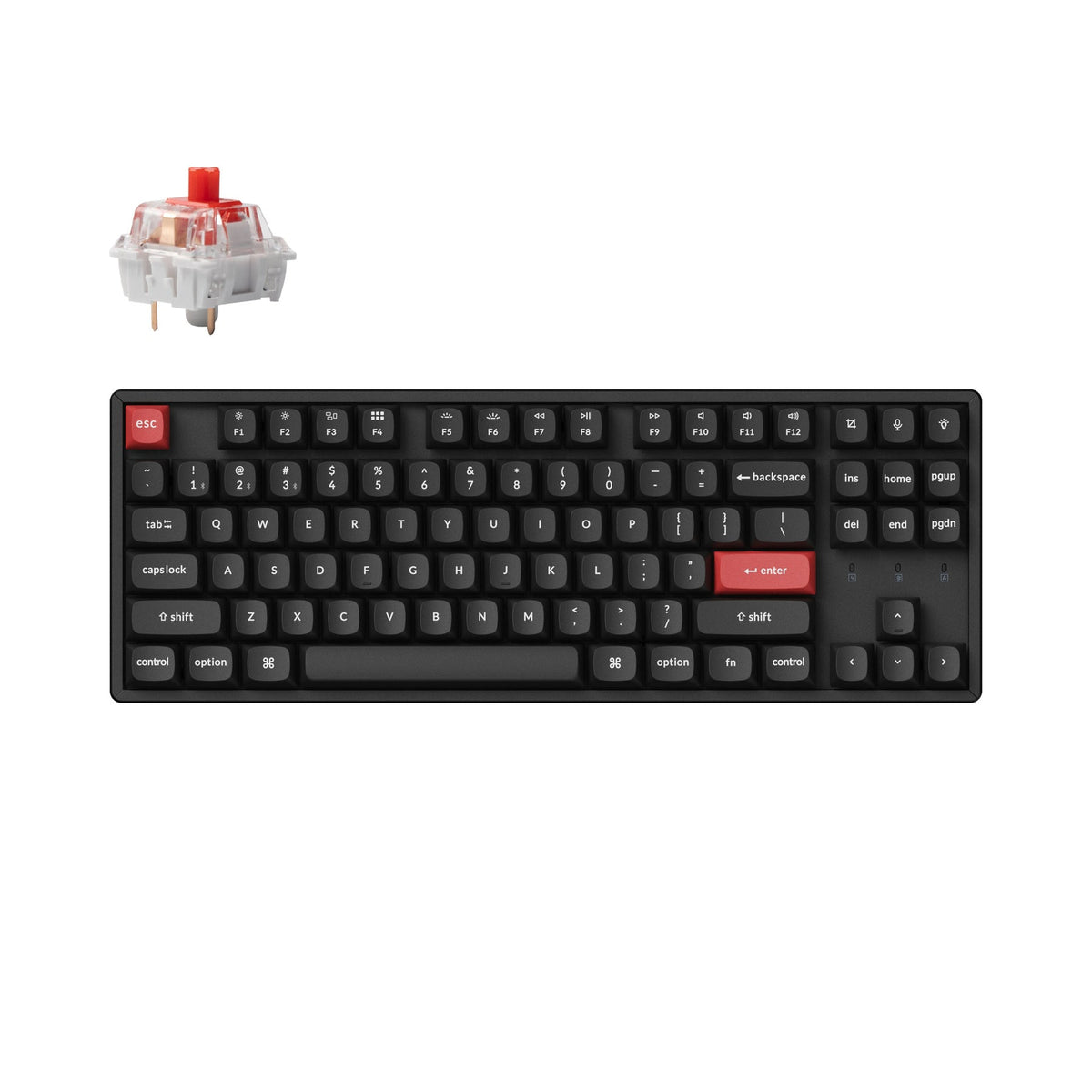 Teclado mecânico sem fio Keychron K8 Pro QMK/VIA (layout ANSI dos EUA)