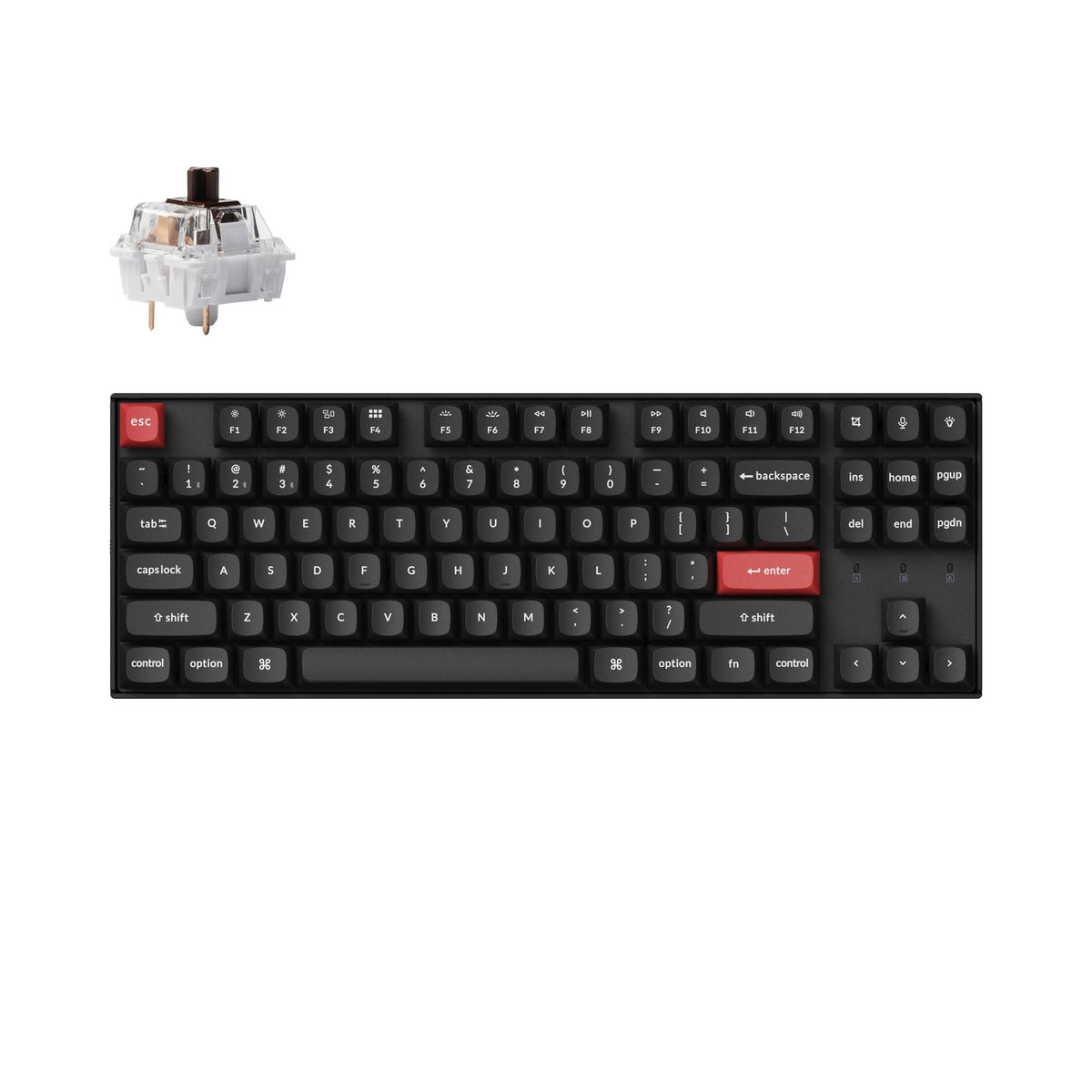 Teclado mecânico sem fio Keychron K8 Pro QMK/VIA (layout ANSI dos EUA)