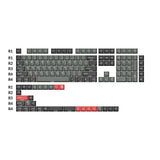 Juego completo de teclas PBT de doble disparo con perfil de cereza: rojo Dolch, gris blanco menta, azul negro amarillo
