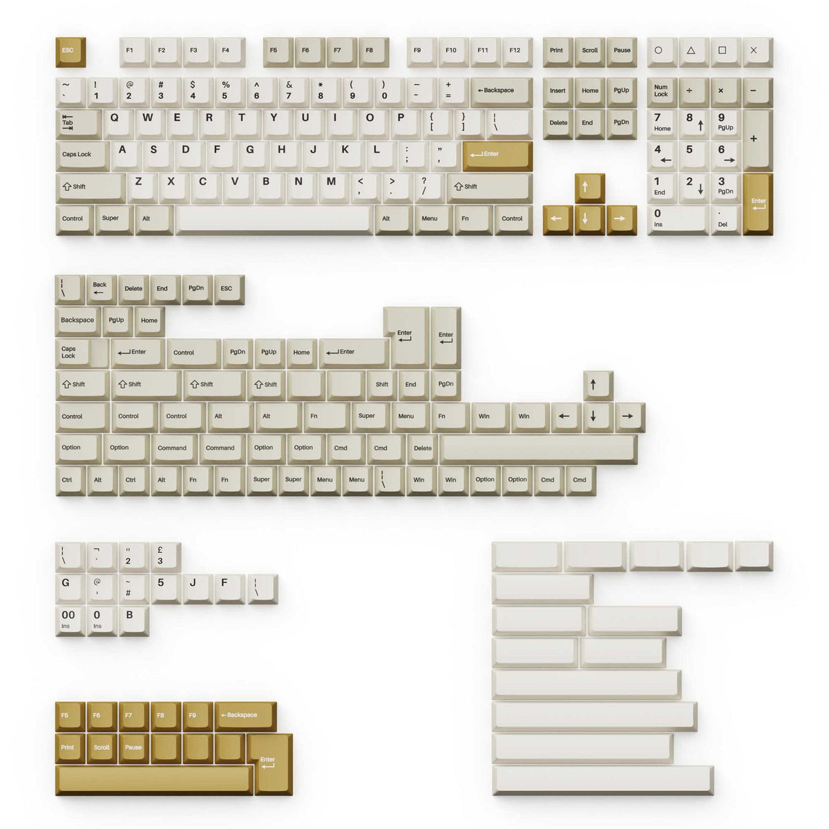Juego completo de teclas PBT de doble disparo Cherry Profile - Camel