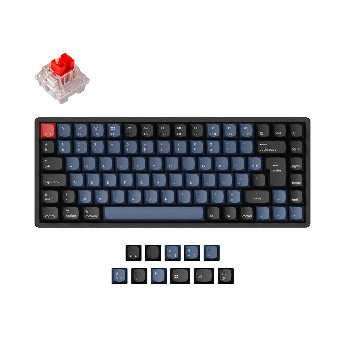 Coleção de layout ISO de teclado mecânico sem fio Keychron K2 Pro QMK/VIA