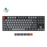 Keychron K8 tenkeyless wireless mechanical keyboard for Mac Windows iOS RGB white backlight with Hot-swappable Gateron switch blue