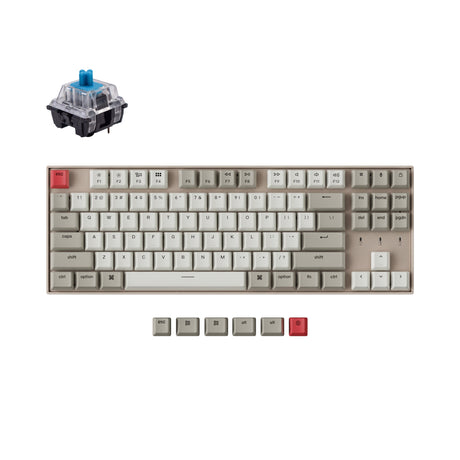 Keychron K8 tenkeyless wireless mechanical keyboard for Mac Windows iOS non backlight with keychron switch blue