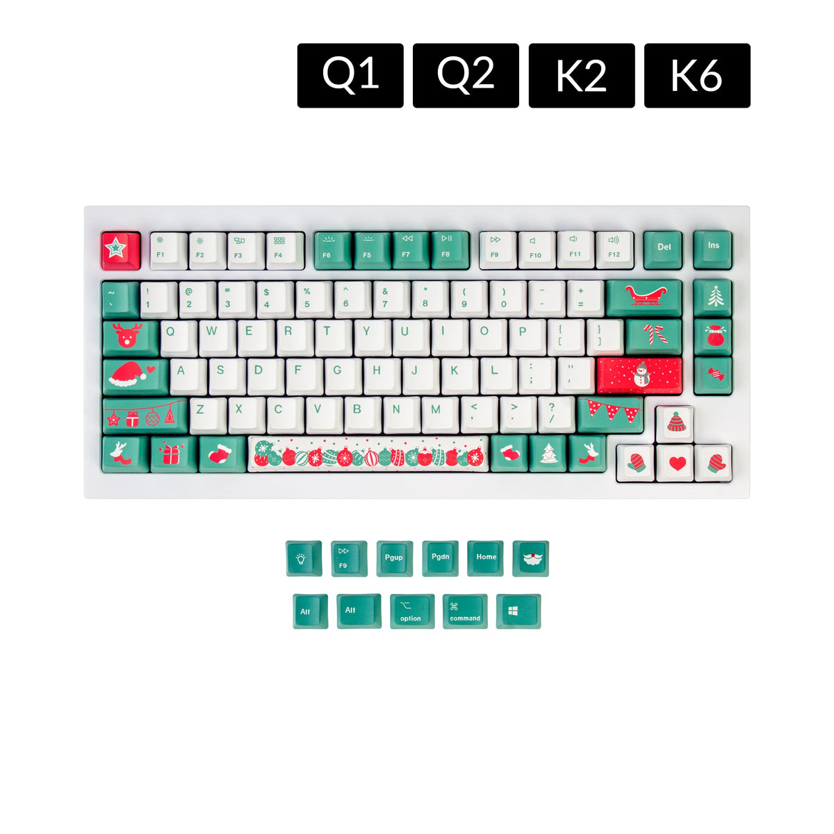 Juego de llaves OEM Dye-Sub PBT - Árbol de Navidad