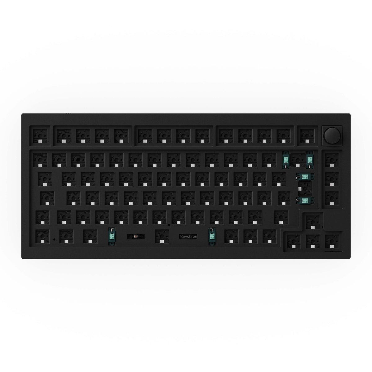 Keychron-Q1-75-percent-QMK-Custom-Mechanical-Keyboard-version-2-barebone-knob-ISO-black