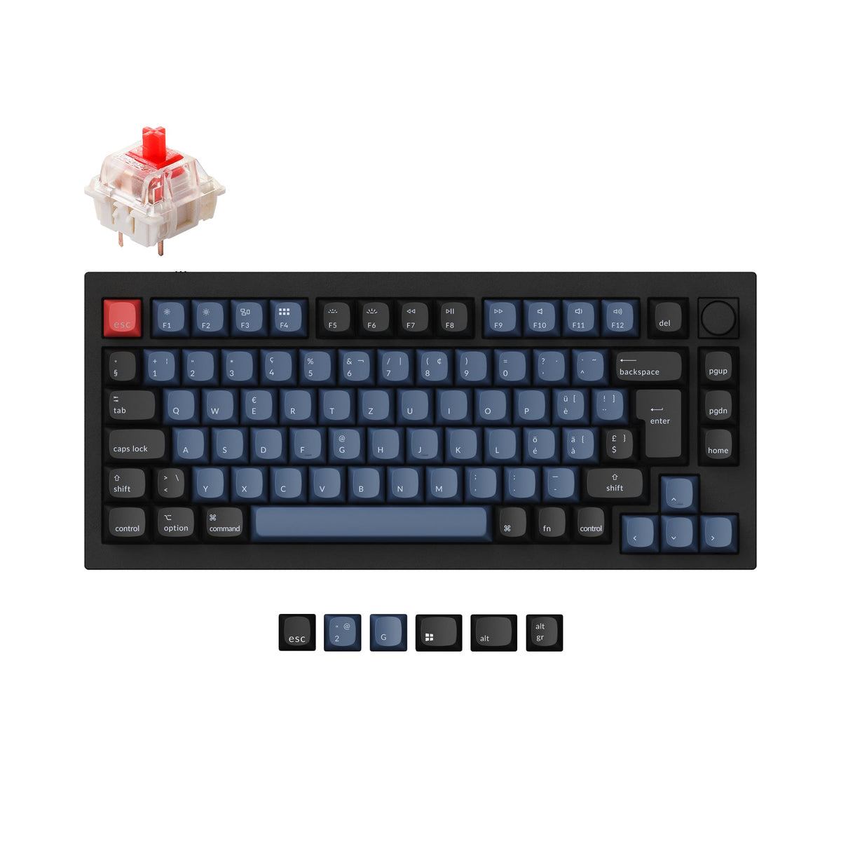 Coleção de layout ISO de teclado mecânico personalizado Keychron Q1 QMK