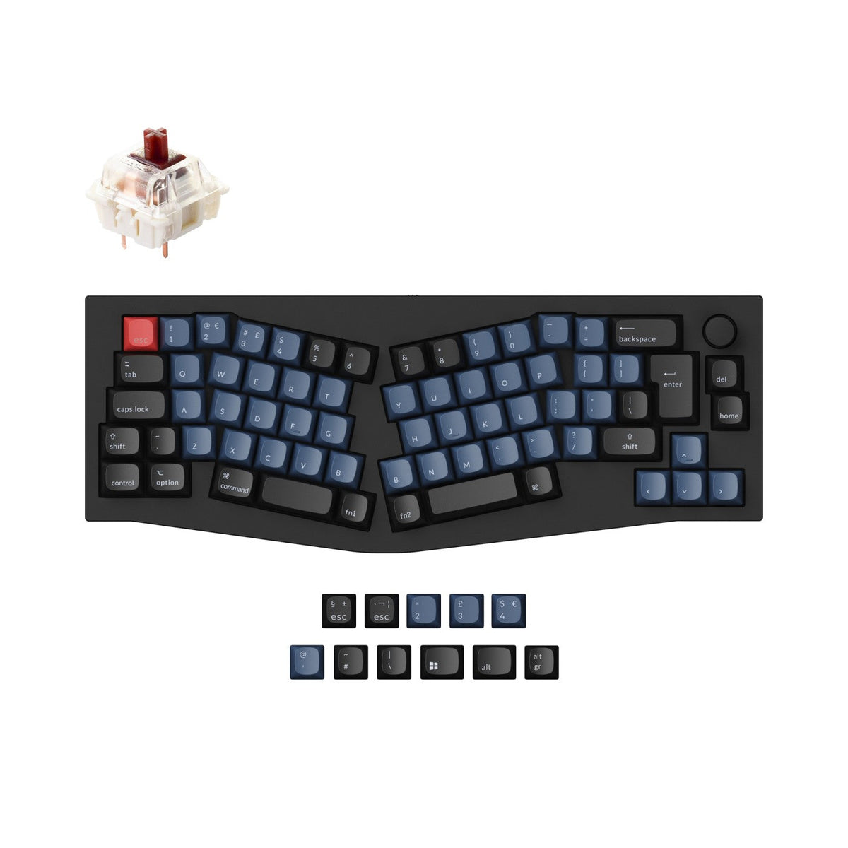 Keychron Q8 (Alice Layout) QMK teclado mecânico personalizado coleção de layout ISO
