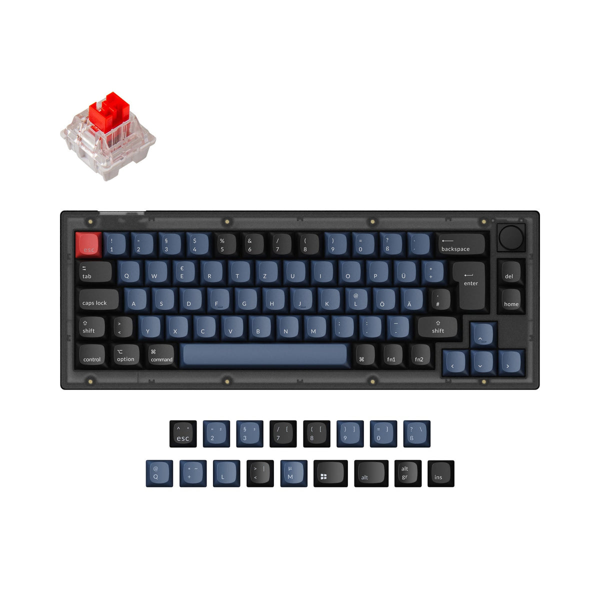 Coleção de layout ISO de teclado mecânico personalizado Keychron V2 QMK