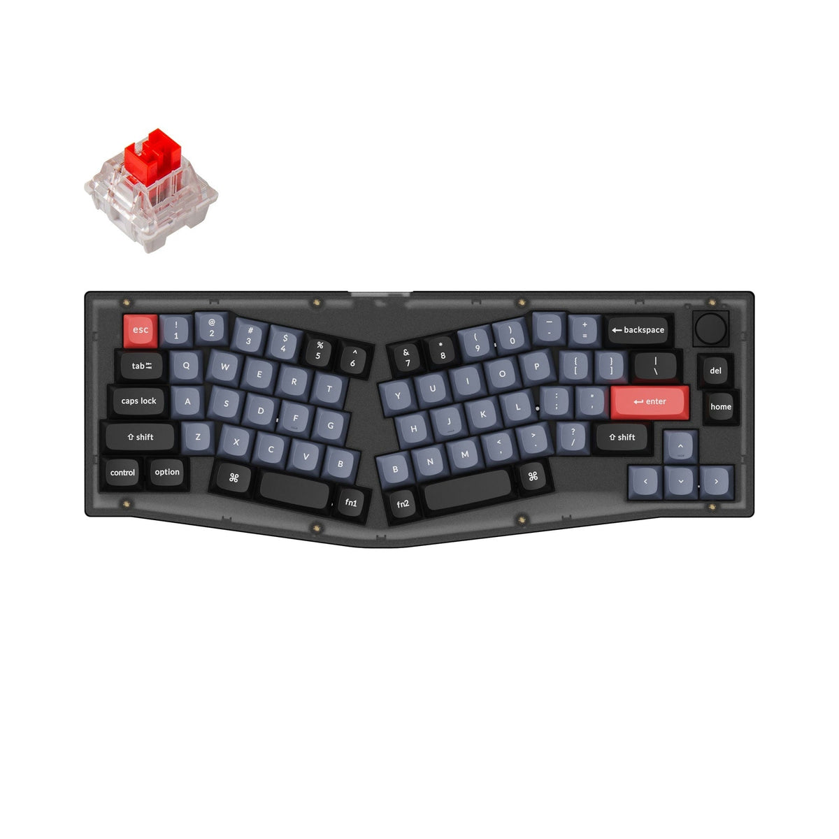 Keychron V8 (Alice Layout) Teclado mecânico personalizado QMK (Layout ANSI dos EUA)