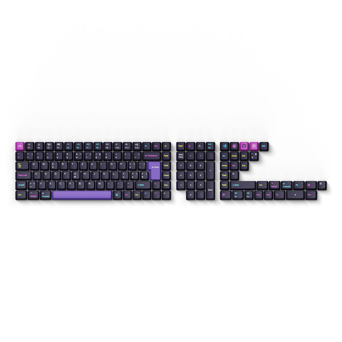 Conjunto completo de teclas ISO OEM Dye-Sub PBT - Desarrollador